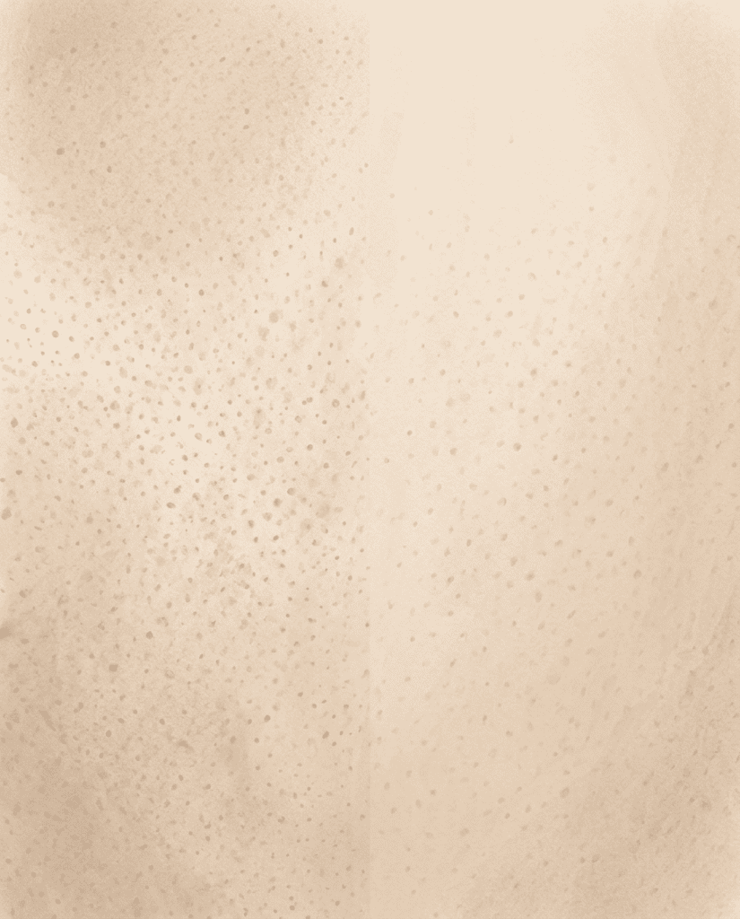 Watercolour illustration of skin texture and pores, busier on one side and more refined on the other.